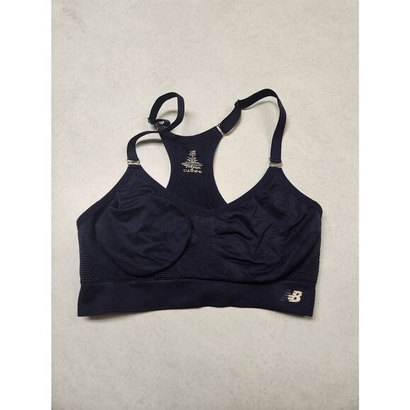 NEW BALANCE Navy Blue Racerback Sports Running Bra Size M - Picture 1 of 3